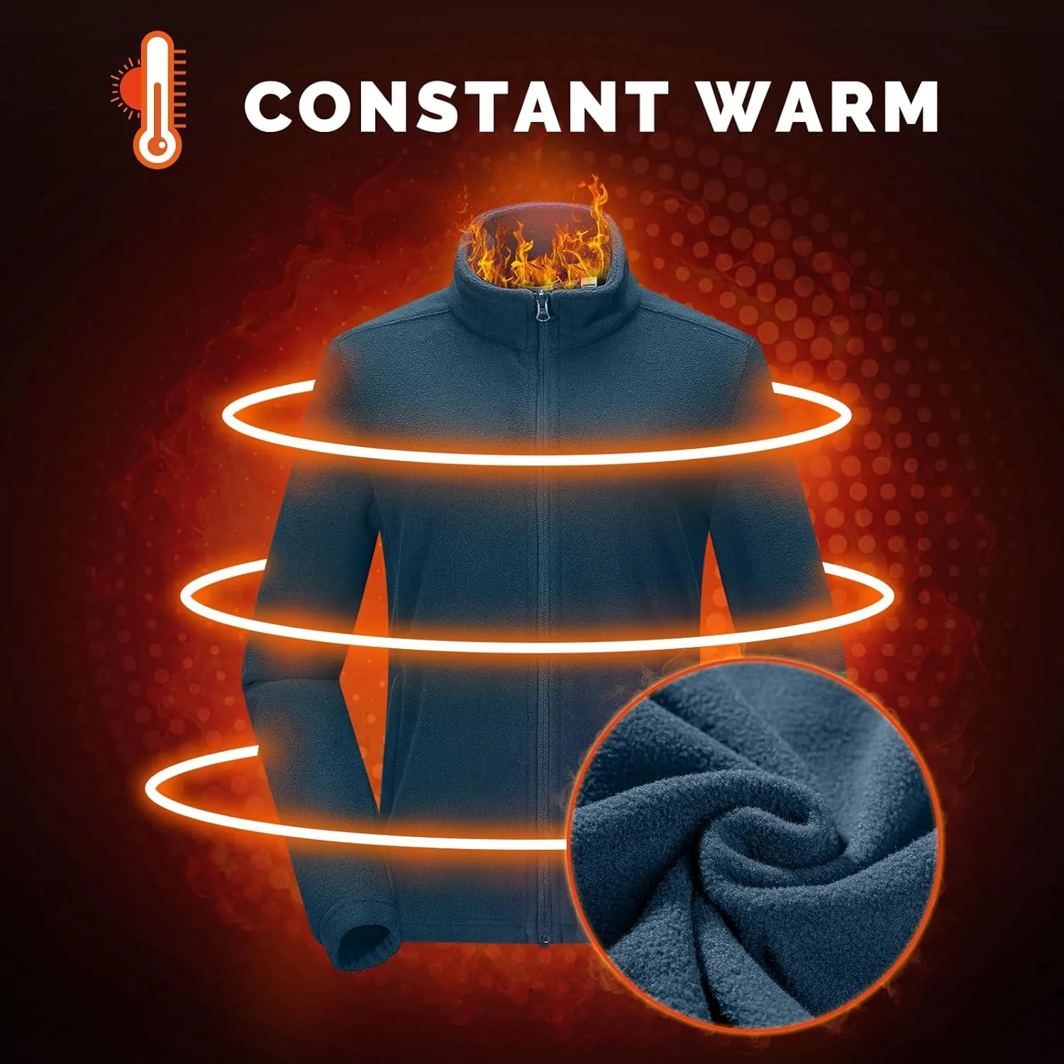 33,000ft Women's Zip Up Fleece Jacket, Long Sleeve Warm Soft Polar Lightweight Coat with Pockets for Winter