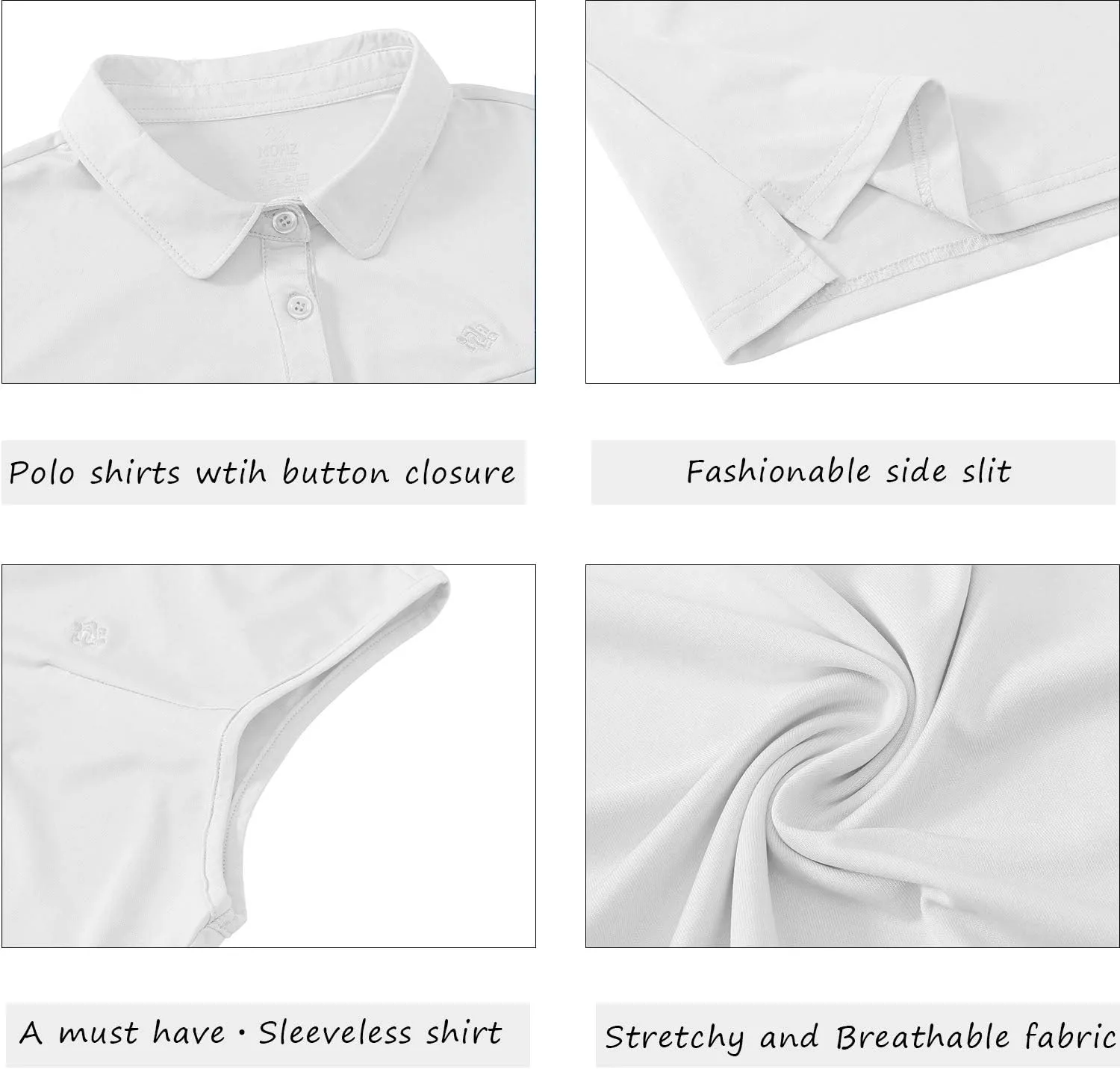 AIRIKE Golf Polo Shirts for Women Sleeveless Summer Sports Athletic Fashionable Workwear-Quick Dry Womens Tank Tops