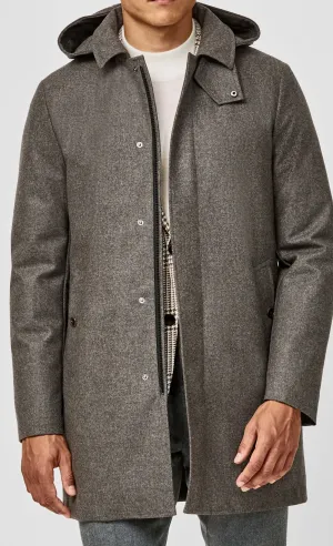 Barberis Canonico Light Brown S120 Twill Bonded Wool Weather Tech Unconstructed Coat