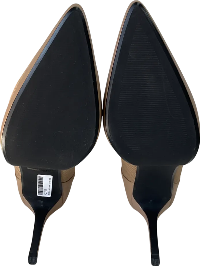 cosy island Beige Minimalist Pointed Toe Sock Ankle Boots UK 11 EU 45 👞