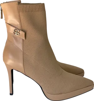 cosy island Beige Minimalist Pointed Toe Sock Ankle Boots UK 11 EU 45 👞