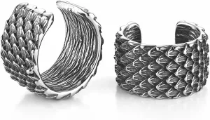 HZMAN Dragon Scale Ear Cuff Earrings for Men Women Retro Gothic Stainless Steel Lightweight No Piercing Clip On Cartilage Earring Jewelry Gift