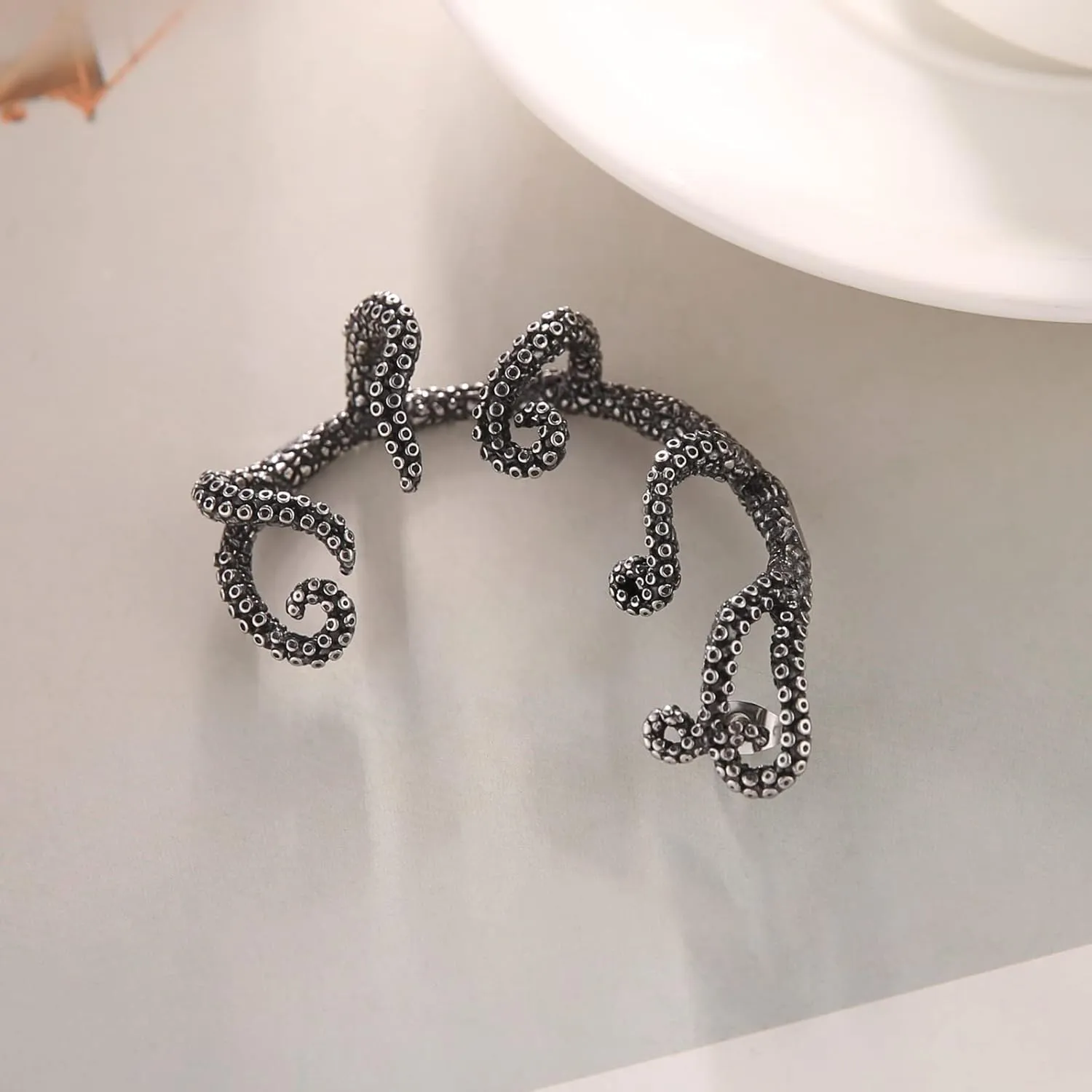 HZMAN Stainless Steel Ear Cuff Earrings for Women Piercing Men Stud Dragon Punk Wrap