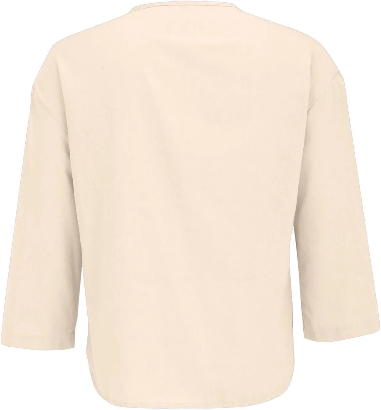 Linen Shirts for Women Summer 2025 Cotton Linen V Neck 3/4 Sleeve Tops Loose Vacation Beach Solid Blouses Tunic