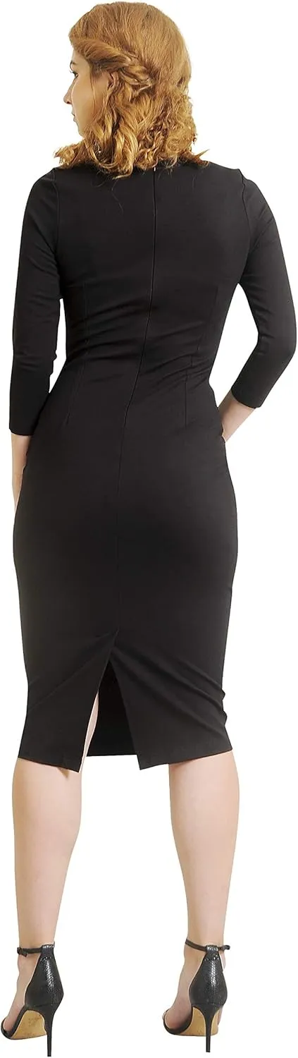 Marycrafts Women's Work Office Business Square Neck Sheath Midi Dress