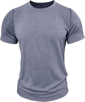 Men's Solid Crew Neck Vintage Outdoor T-Shirts Loose Fit Casual Henley Outdoor Tee Classic Stretch Summer Tee Shirts