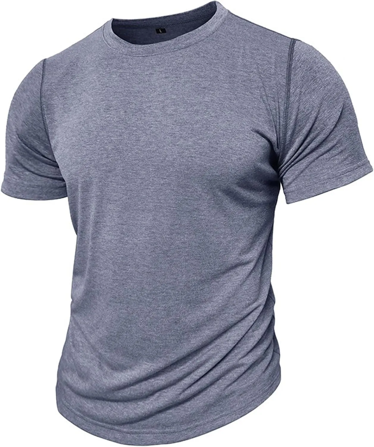 Men's Solid Crew Neck Vintage Outdoor T-Shirts Loose Fit Casual Henley Outdoor Tee Classic Stretch Summer Tee Shirts