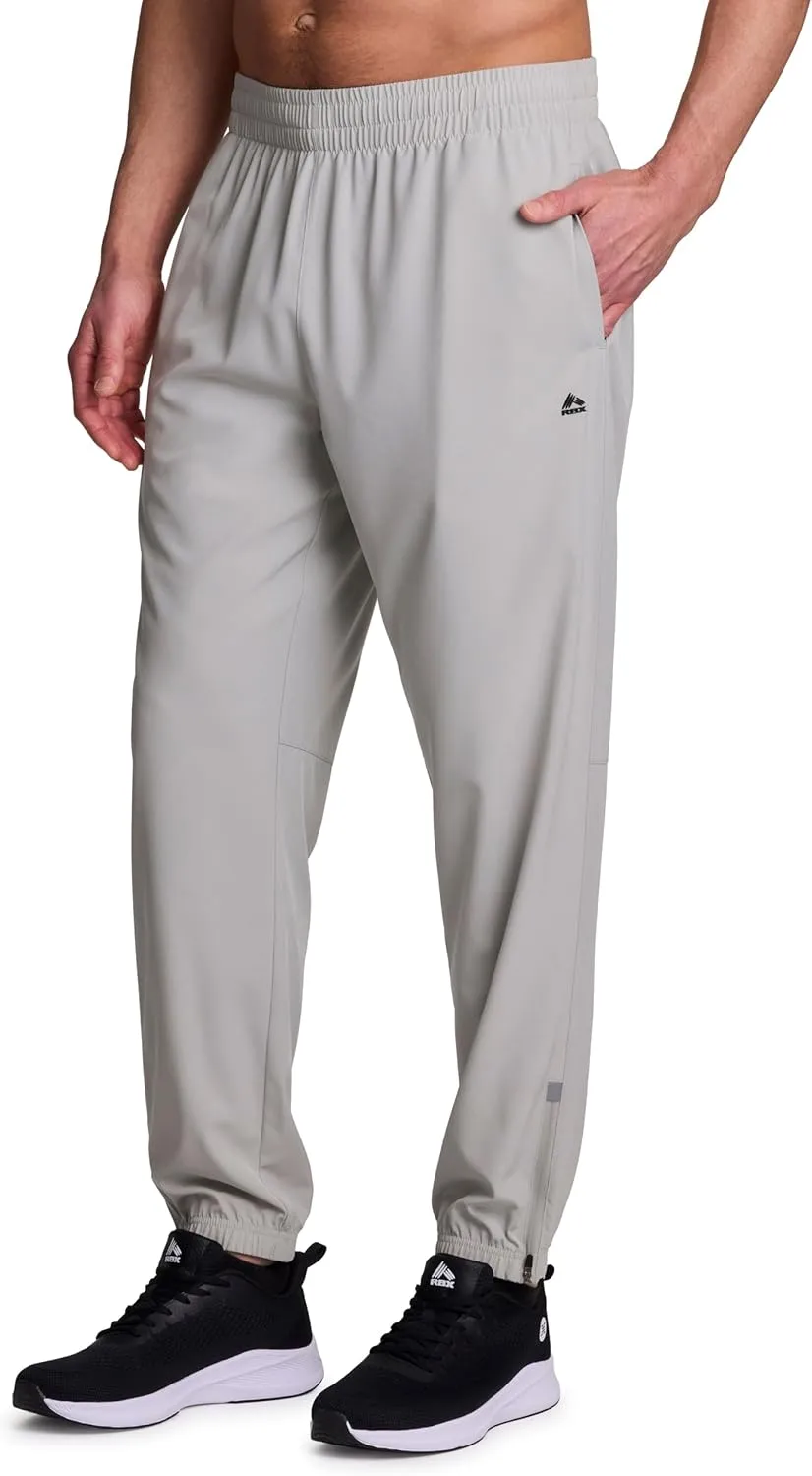 RBX Active Joggers for Men, X-Dri Quick Drying Stretch Woven Jogger Pants with Pockets for Hiking, Workouts