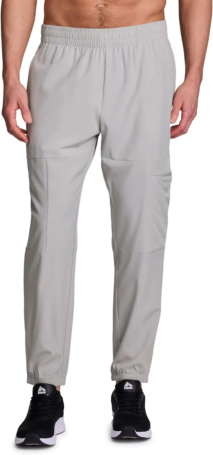 RBX Active Joggers for Men, X-Dri Quick Drying Stretch Woven Jogger Pants with Pockets for Hiking, Workouts