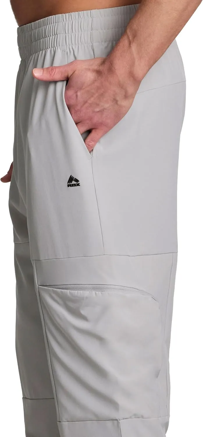 RBX Active Joggers for Men, X-Dri Quick Drying Stretch Woven Jogger Pants with Pockets for Hiking, Workouts