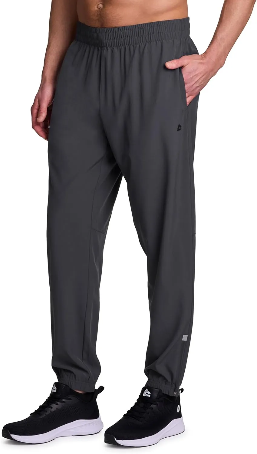 RBX Active Joggers for Men, X-Dri Quick Drying Stretch Woven Jogger Pants with Pockets for Hiking, Workouts