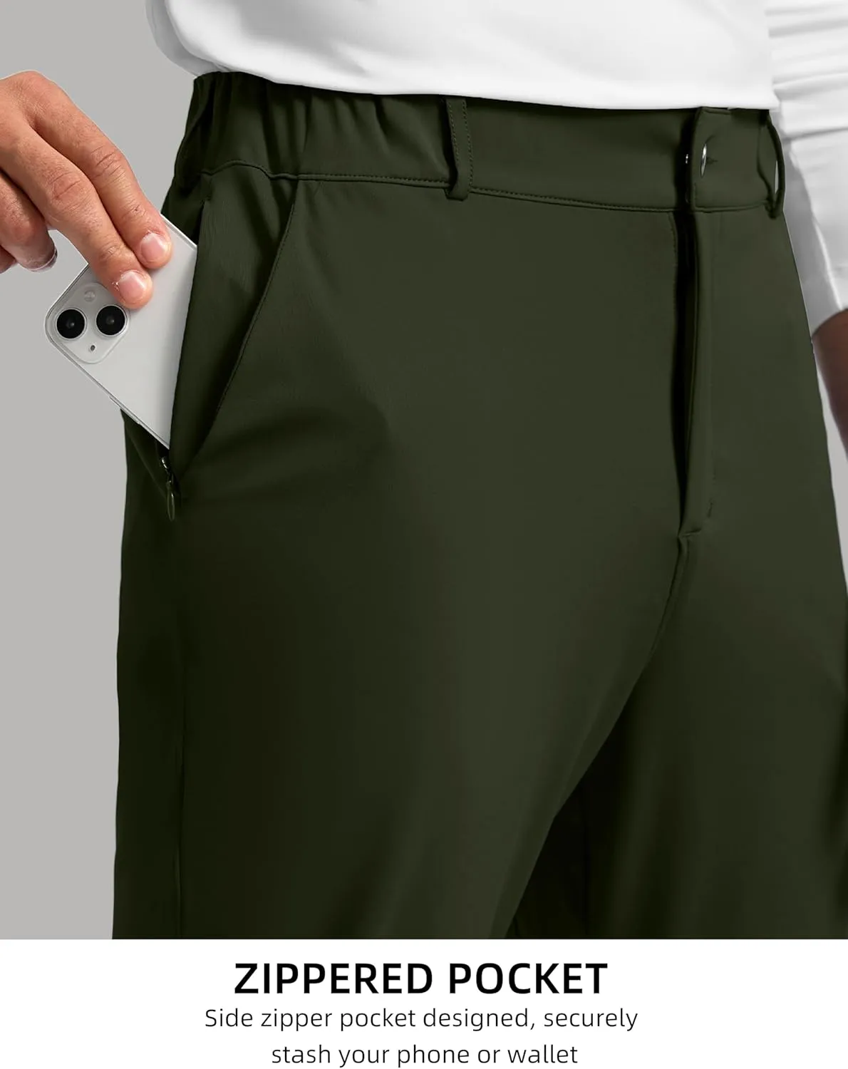 Soothfeel Men's Golf Pants with 5 Pockets Slim Fit Stretch Sweatpants Casual Travel Dress Work Pants for Men