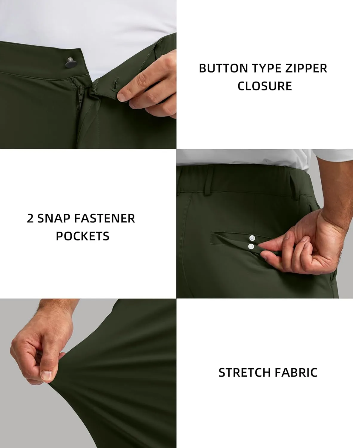 Soothfeel Men's Golf Pants with 5 Pockets Slim Fit Stretch Sweatpants Casual Travel Dress Work Pants for Men