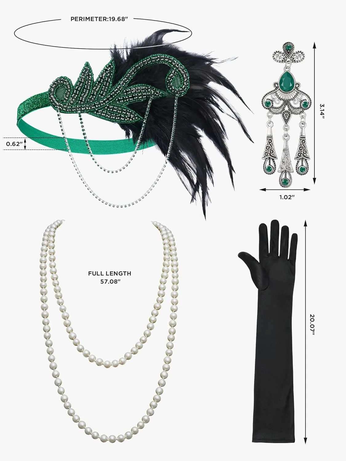SWEETV Great Gatsby Lace Neck Flapper Dress - 1920s Dress for Women With Sleeve - Roaring 20s Costume