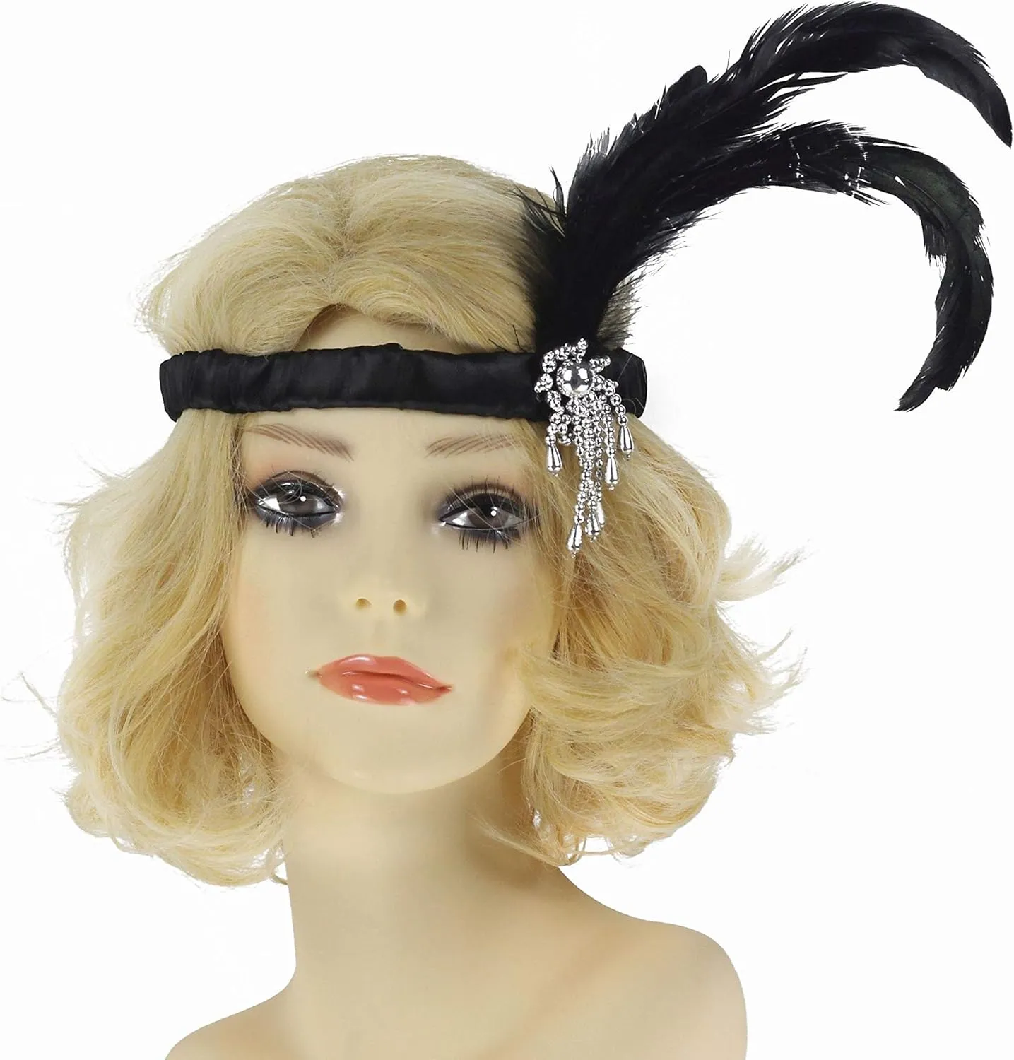Women's 1920s Gatsby Inspired Sequin Beads Long Fringe Flapper Dress w/Accessories Set
