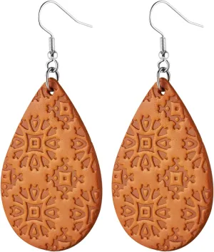 Women's leather leaf earrings fashion pendant spring, summer and autumn ladies earrings