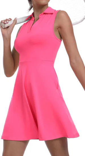 Womens Two Piece Tennis Golf Dress UPF 50  Active Athletic Exercise Sports Wear Dresses for Women with Pocket Separate Shorts